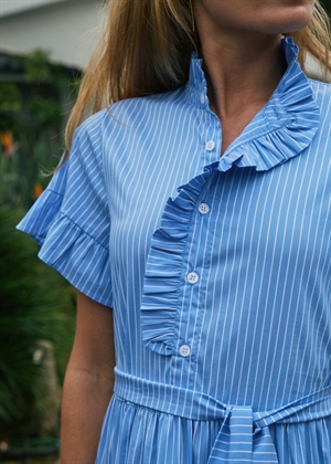 Nellie stripe kjole Lyseblå Neo Noir 